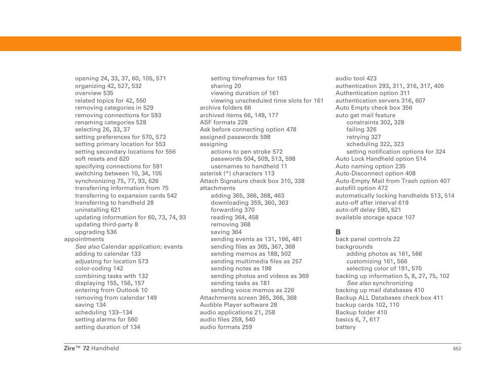 Palm Zire 72 User Manual | Page 674 / 706