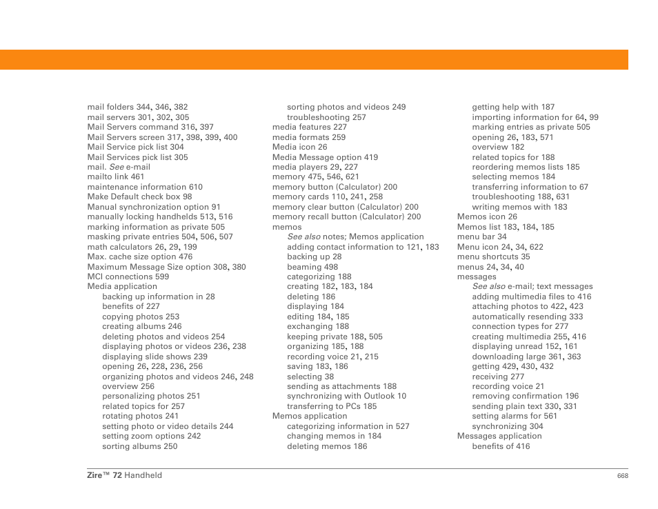 Palm Zire 72 User Manual | Page 690 / 706