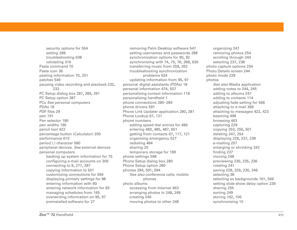 Palm Zire 72 User Manual | Page 694 / 706