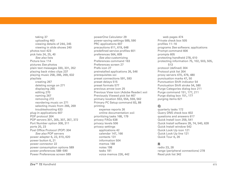Palm Zire 72 User Manual | Page 695 / 706