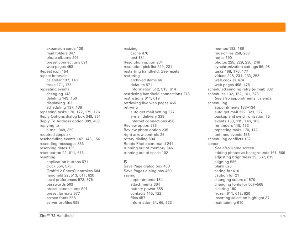 Palm Zire 72 User Manual | Page 697 / 706