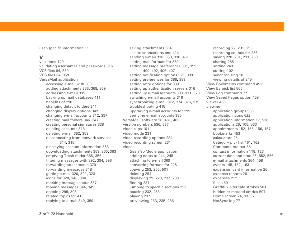 Palm Zire 72 User Manual | Page 703 / 706
