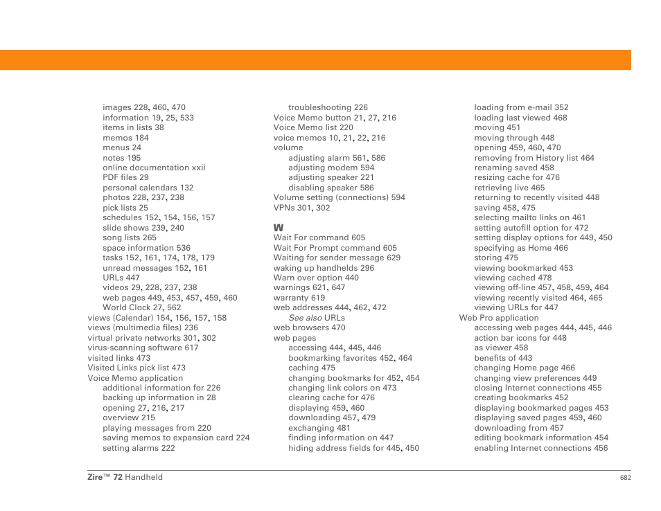 Palm Zire 72 User Manual | Page 704 / 706