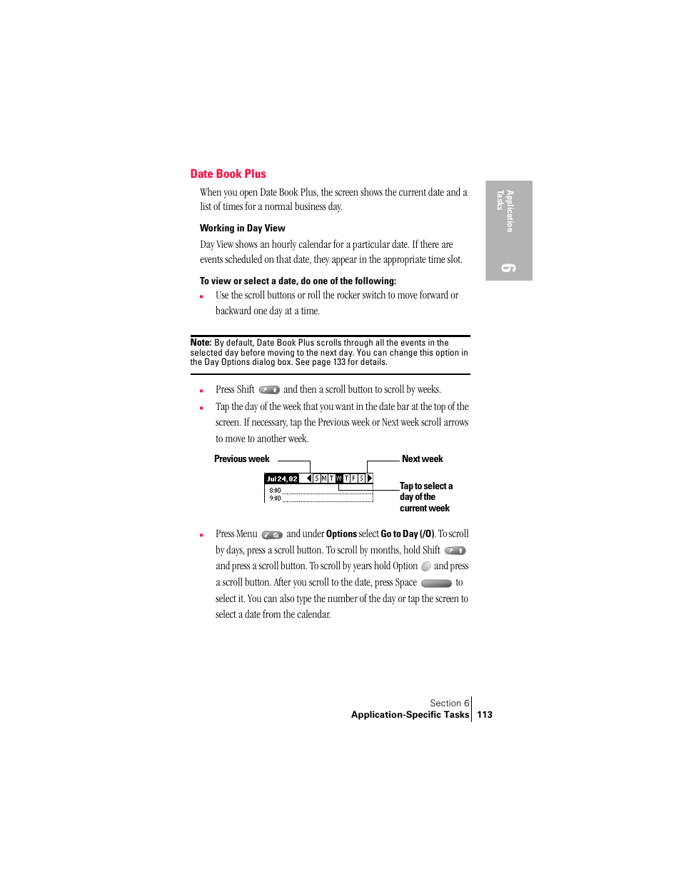 Date book plus, Working in day view | Palm Treo 300 User Manual | Page 121 / 286