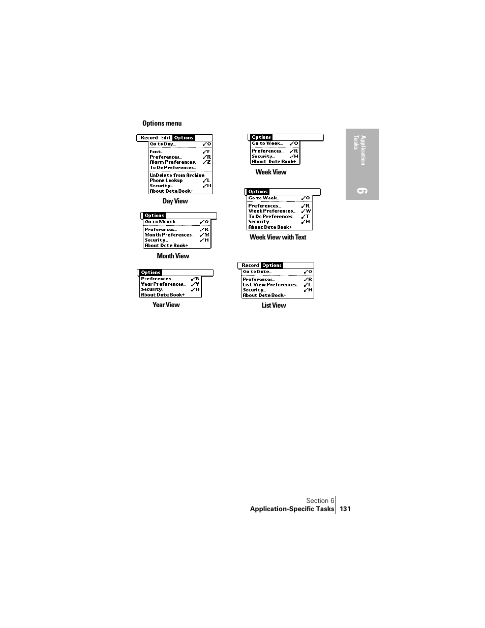 Options menu | Palm Treo 300 User Manual | Page 139 / 286