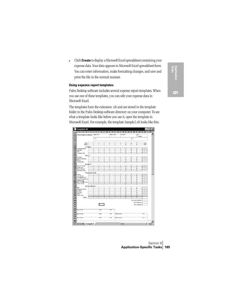 Using expense report templates | Palm Treo 300 User Manual | Page 193 / 286