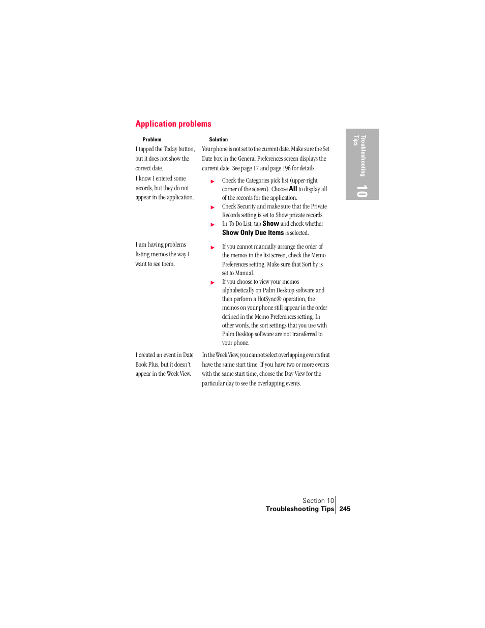 Application problems | Palm Treo 300 User Manual | Page 253 / 286