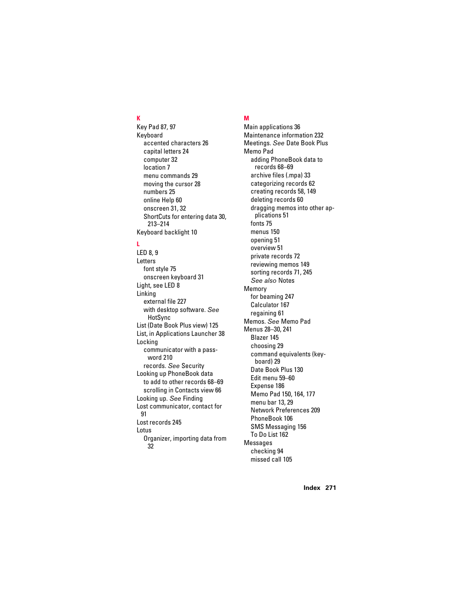 Palm Treo 300 User Manual | Page 281 / 286