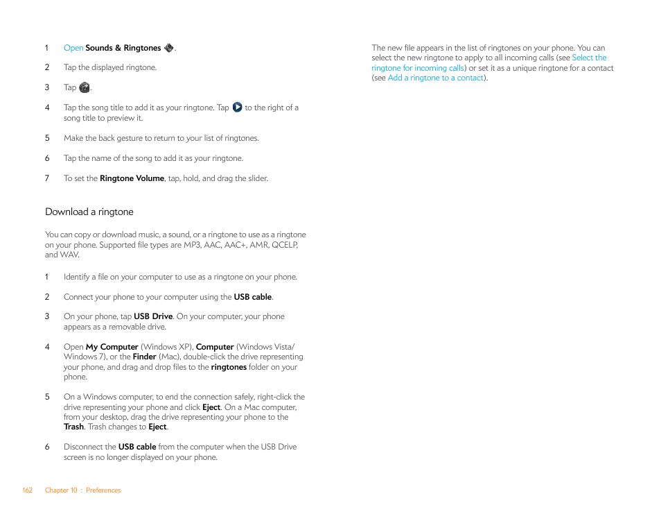 Download a ringtone | Palm Pre Plus User Manual | Page 162 / 209