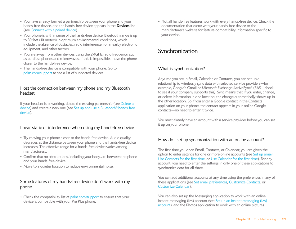 Synchronization, What is synchronization | Palm Pre Plus User Manual | Page 171 / 209