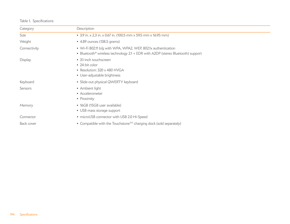 Palm Pre Plus User Manual | Page 194 / 209