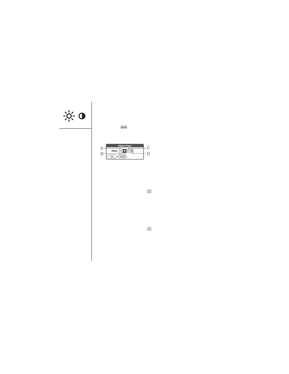 Changing the screen font, Aligning the touchscreen, Changing the system color scheme | Palm Treo 600 User Manual | Page 124 / 178