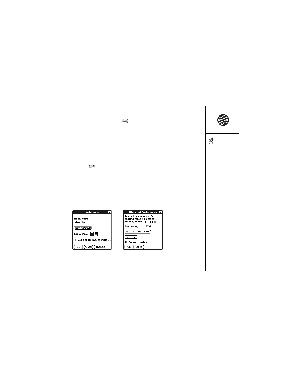 Customizing your blazer web browser settings | Palm Treo 600 User Manual | Page 63 / 178