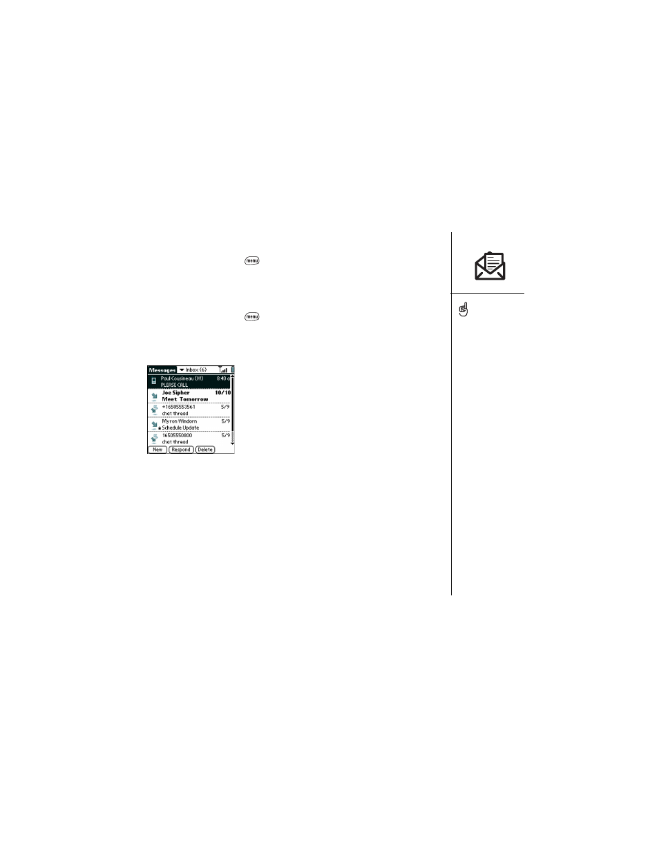 Chatting with sms | Palm Treo 600 User Manual | Page 73 / 178