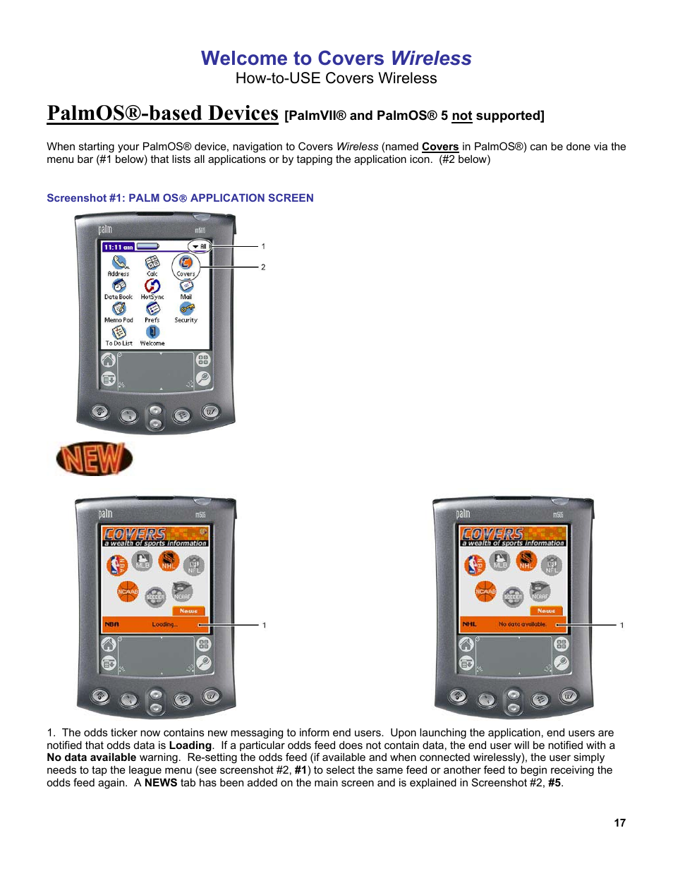 Palmos®-based devices, Welcome to covers wireless | Palm OS Devices User Manual | Page 17 / 30