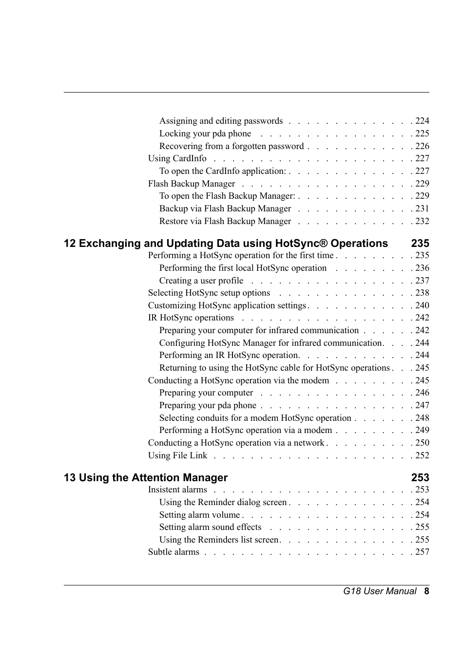 Palm XPLORE G18 User Manual | Page 10 / 276