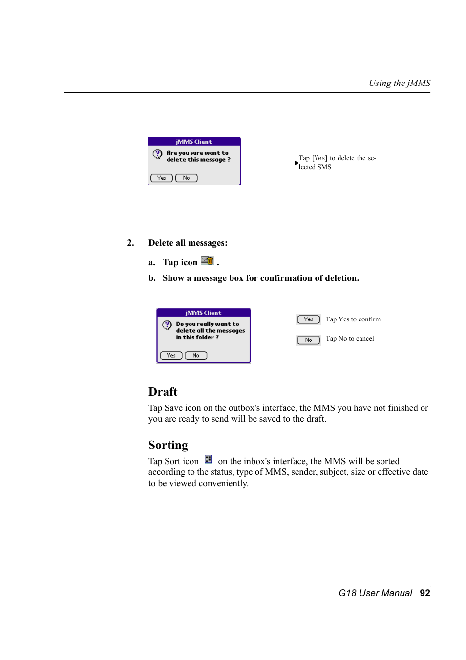 Draft, Sorting, Draft sorting | Palm XPLORE G18 User Manual | Page 103 / 276