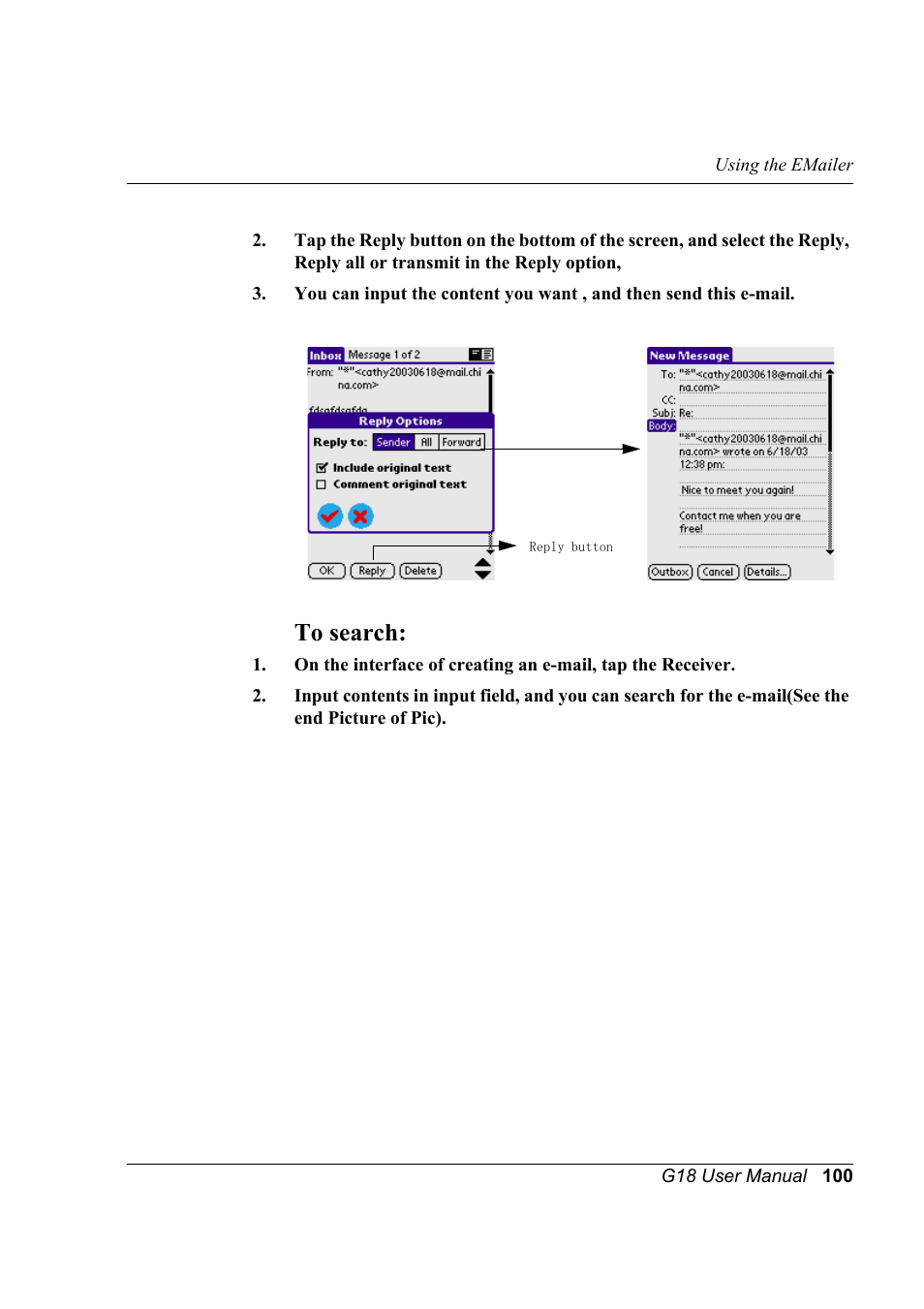To search | Palm XPLORE G18 User Manual | Page 111 / 276