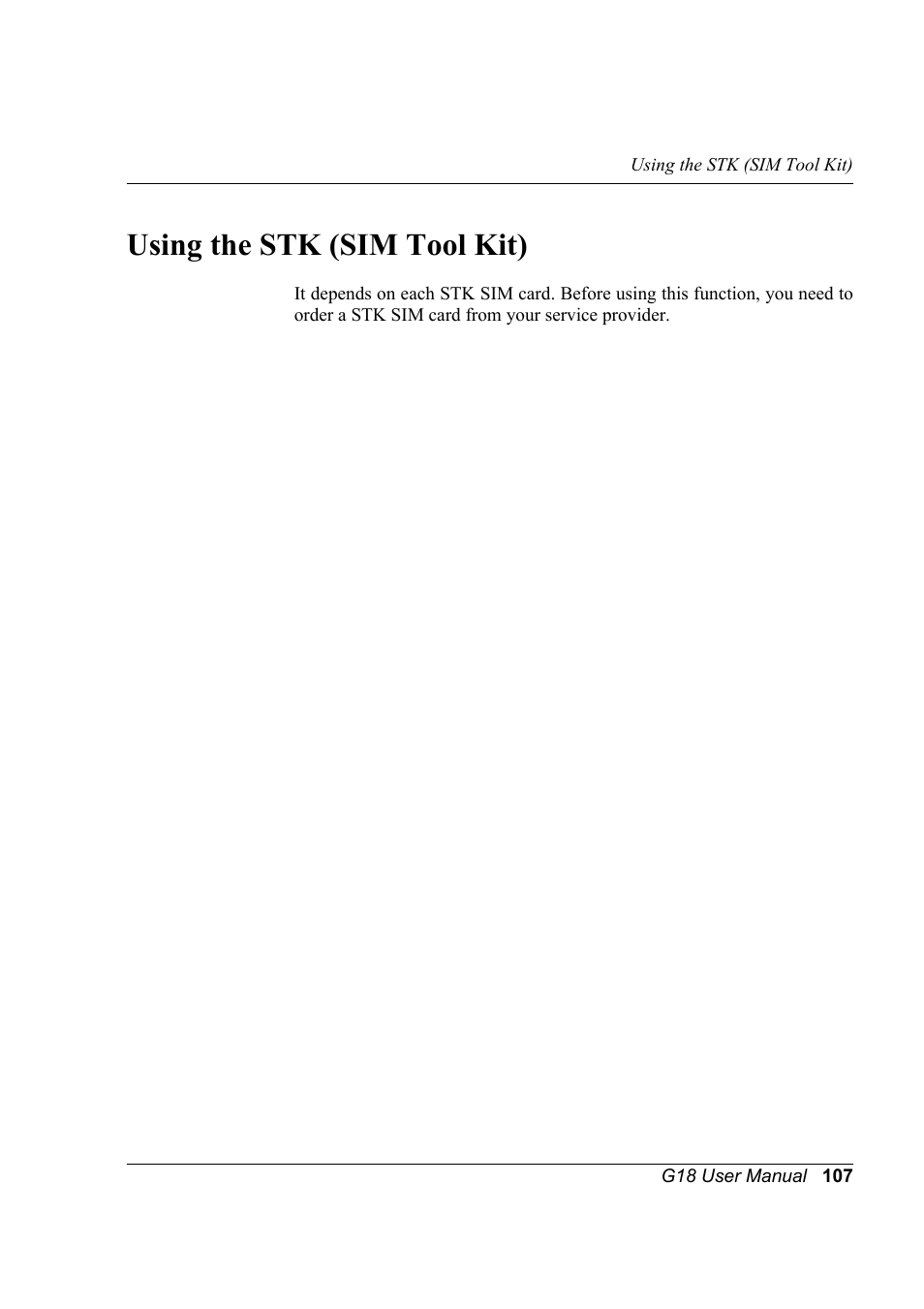 Using the stk (sim tool kit) | Palm XPLORE G18 User Manual | Page 118 / 276