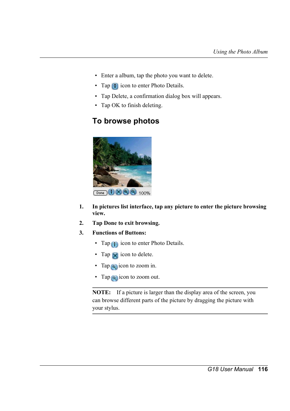 To browse photos | Palm XPLORE G18 User Manual | Page 127 / 276