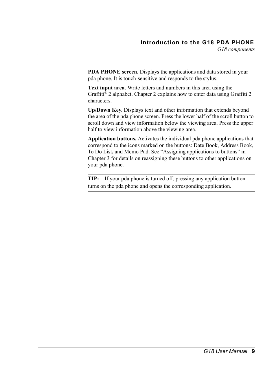 Palm XPLORE G18 User Manual | Page 20 / 276