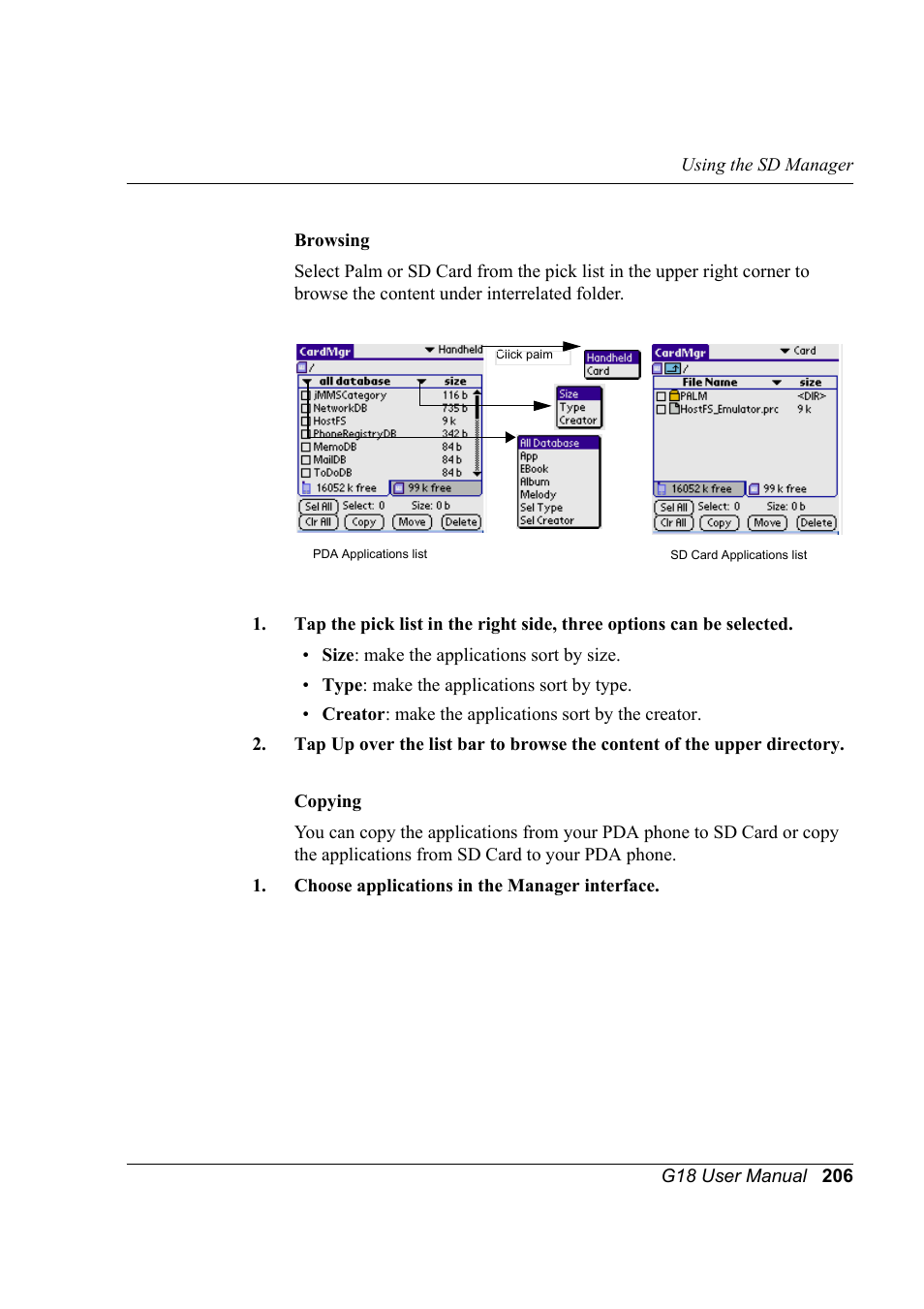 Palm XPLORE G18 User Manual | Page 217 / 276
