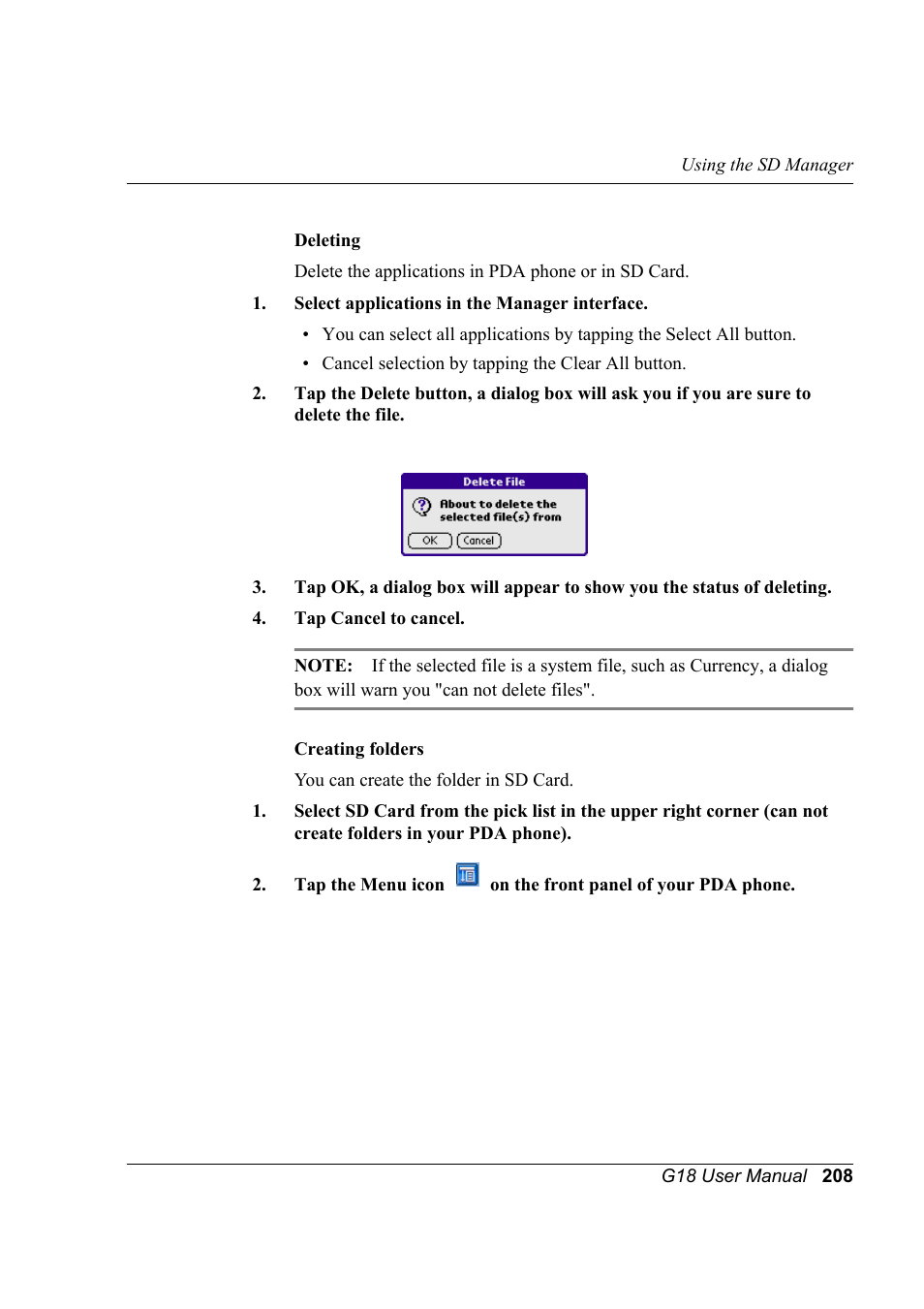 Palm XPLORE G18 User Manual | Page 219 / 276