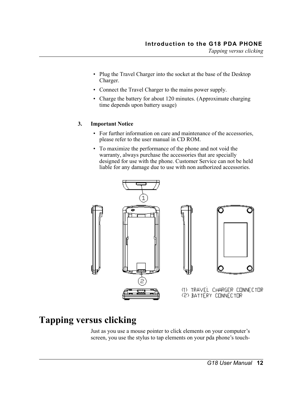 Tapping versus clicking | Palm XPLORE G18 User Manual | Page 23 / 276