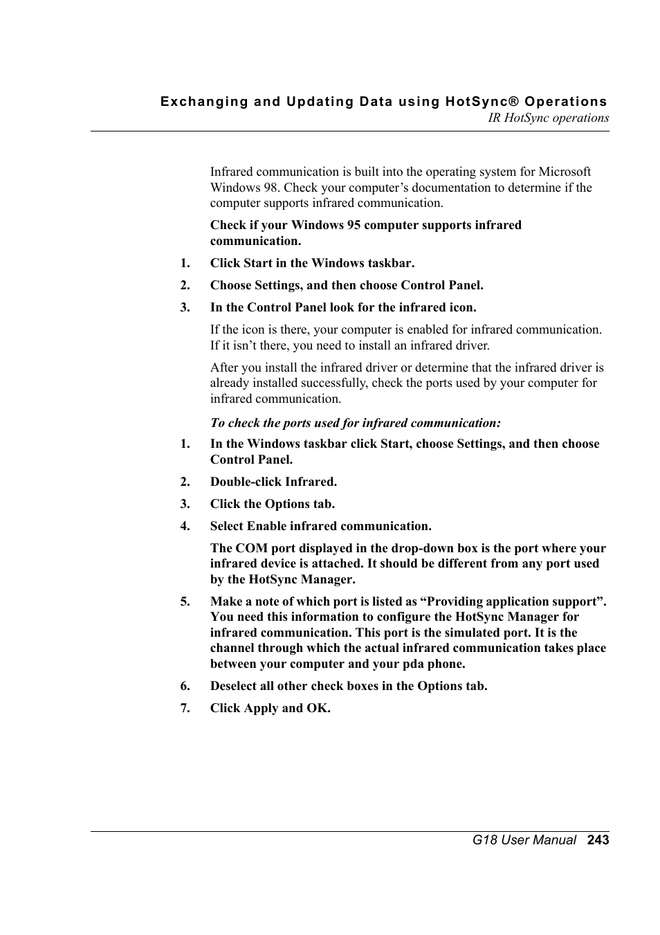Palm XPLORE G18 User Manual | Page 254 / 276