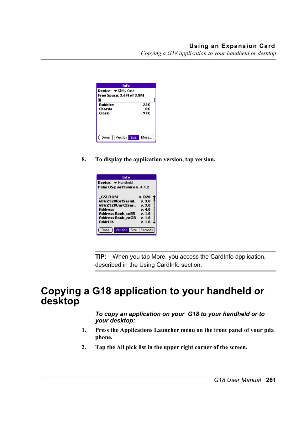 Palm XPLORE G18 User Manual | Page 272 / 276
