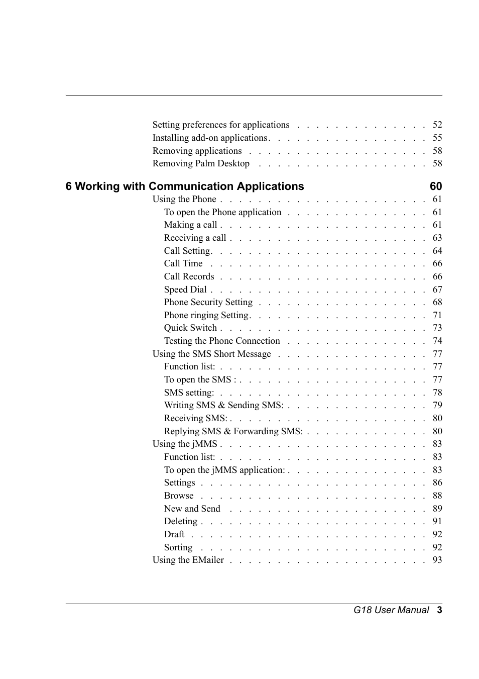 Palm XPLORE G18 User Manual | Page 5 / 276