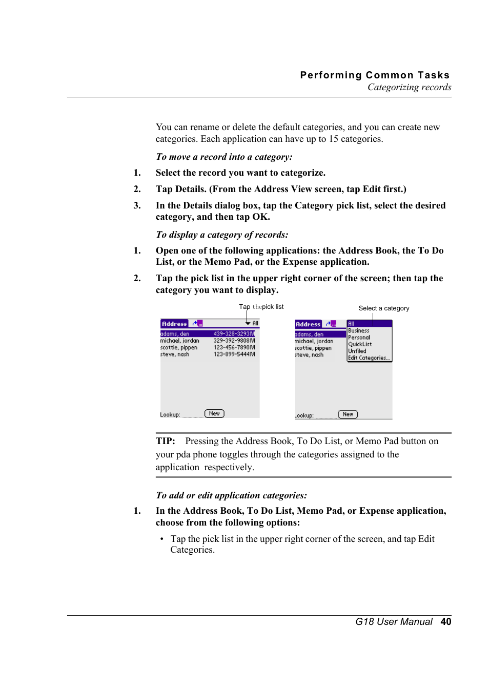 Palm XPLORE G18 User Manual | Page 51 / 276