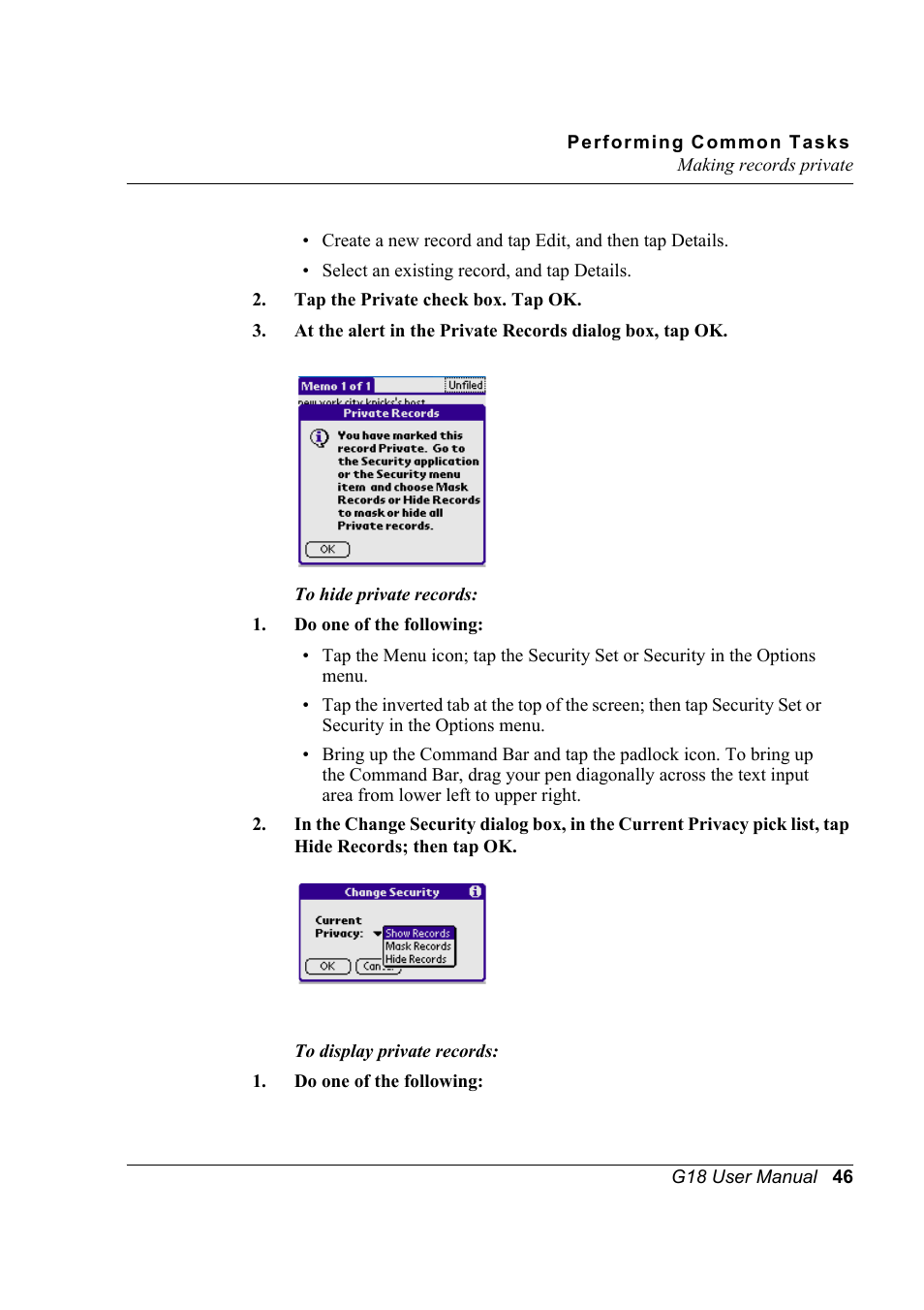 Palm XPLORE G18 User Manual | Page 57 / 276