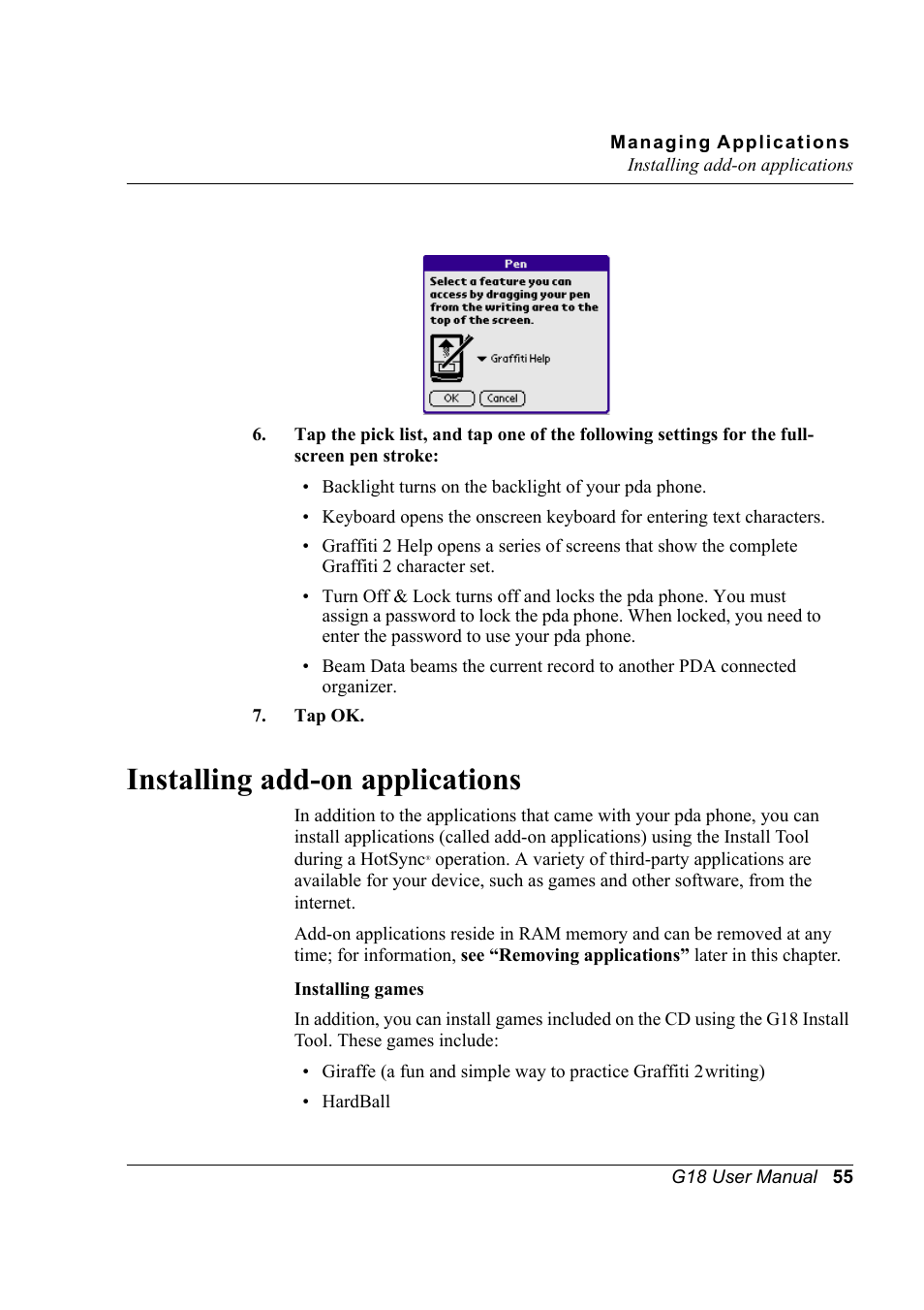 Installing add-on applications | Palm XPLORE G18 User Manual | Page 66 / 276