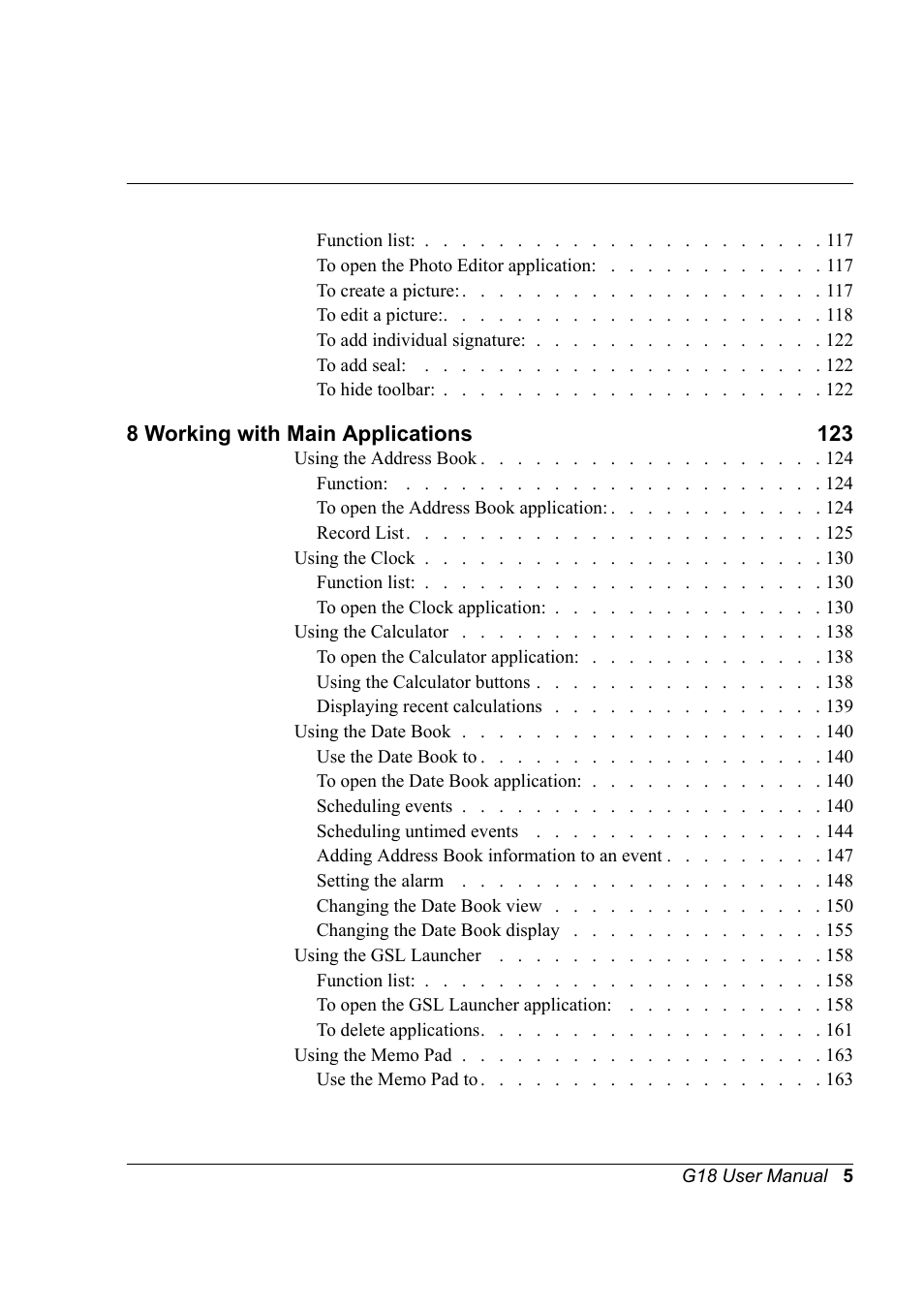 Palm XPLORE G18 User Manual | Page 7 / 276