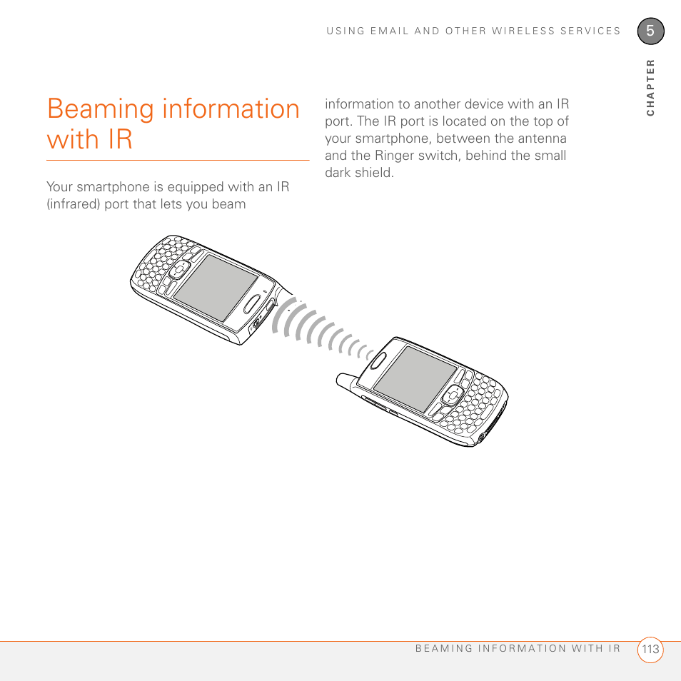 Beaming information with ir | Palm 700wx User Manual | Page 121 / 288