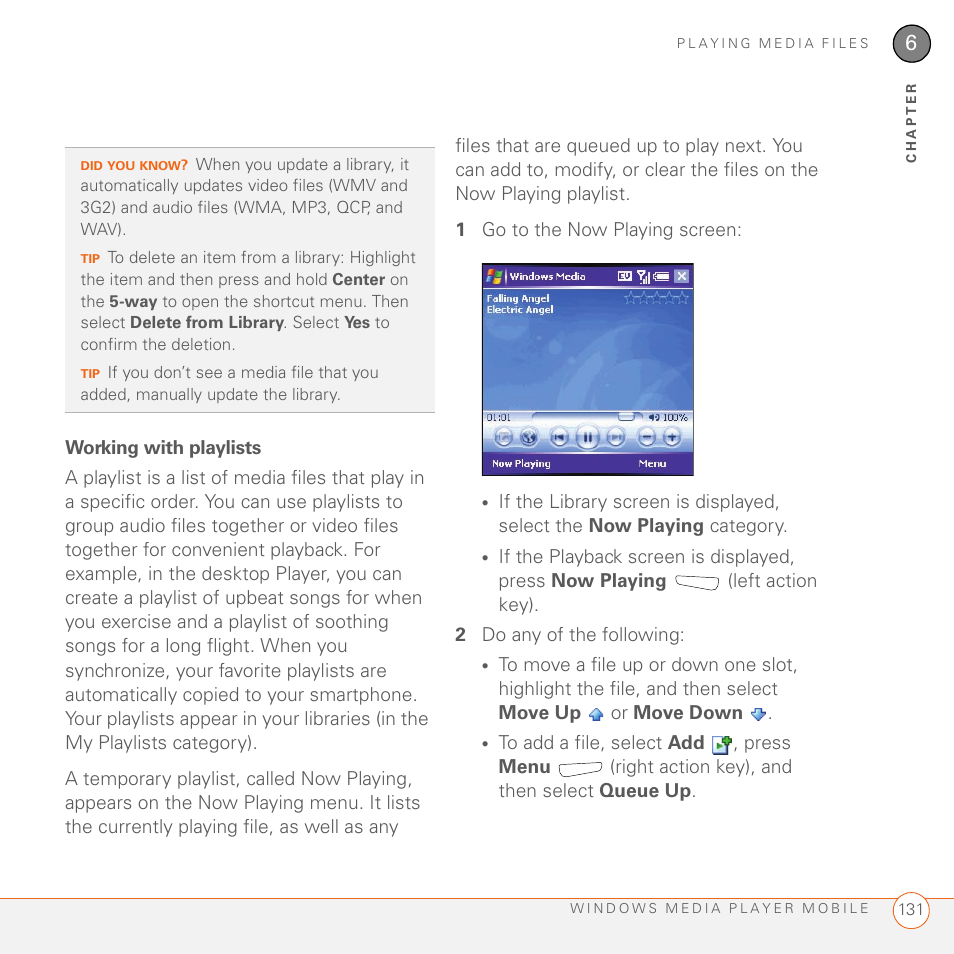 Working with playlists | Palm 700wx User Manual | Page 139 / 288