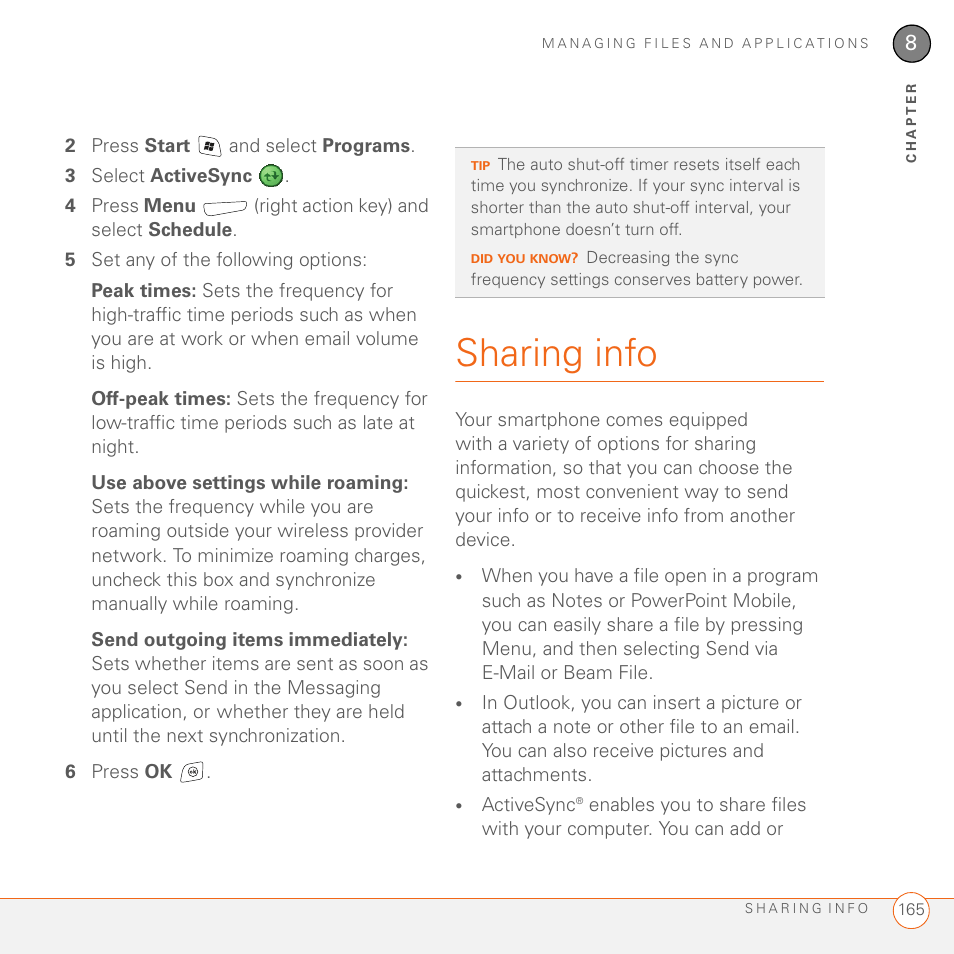 Sharing info | Palm 700wx User Manual | Page 173 / 288