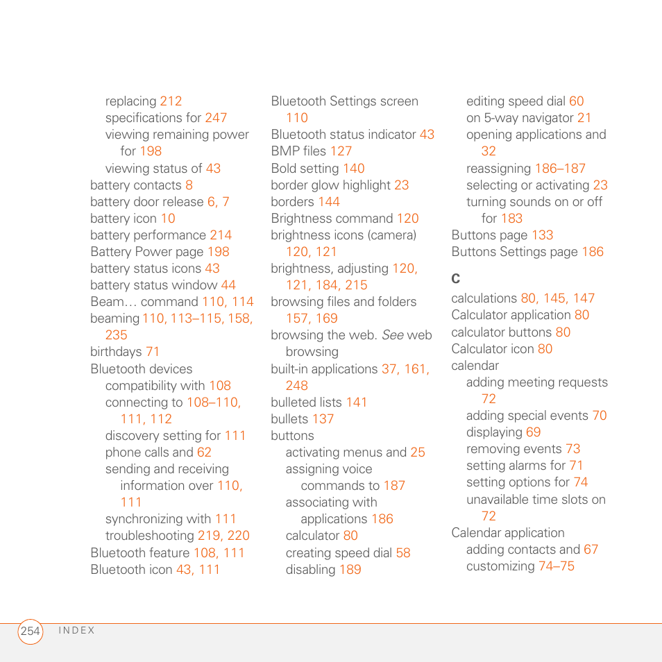Palm 700wx User Manual | Page 262 / 288