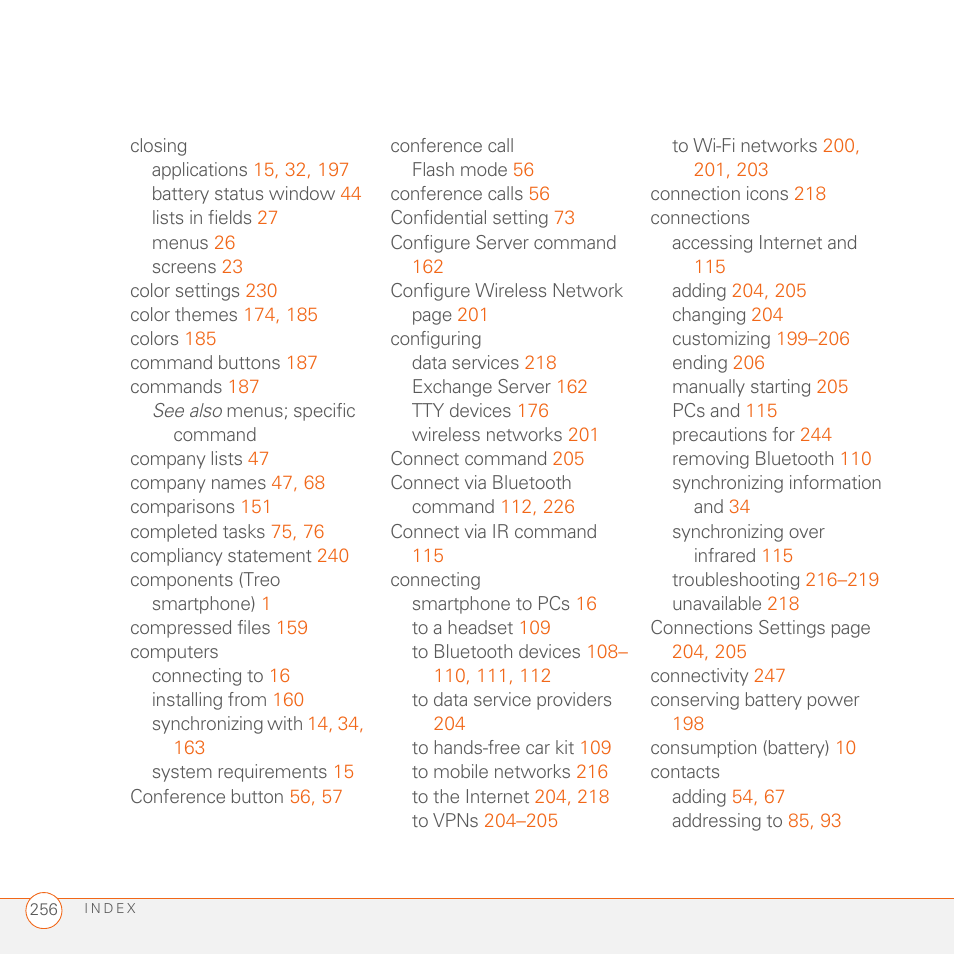 Palm 700wx User Manual | Page 264 / 288