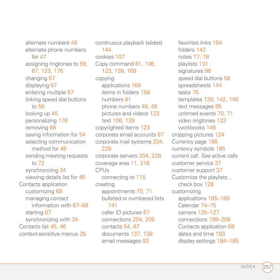 Palm 700wx User Manual | Page 265 / 288