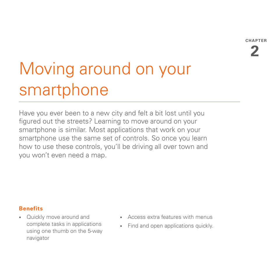 Moving around on your smartphone, Chapter 2: moving around on your smartphone | Palm 700wx User Manual | Page 27 / 288