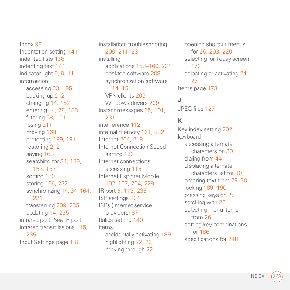 Palm 700wx User Manual | Page 271 / 288