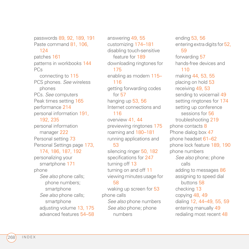 Palm 700wx User Manual | Page 276 / 288