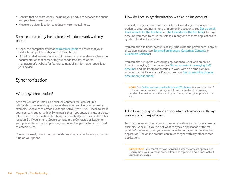 Synchronization, What is synchronization | Palm Pixi Plus User Manual | Page 164 / 201