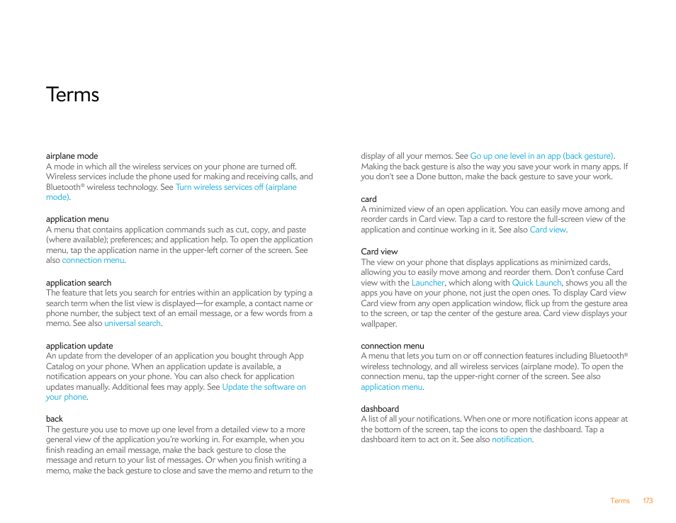 Terms | Palm Pixi Plus User Manual | Page 173 / 201