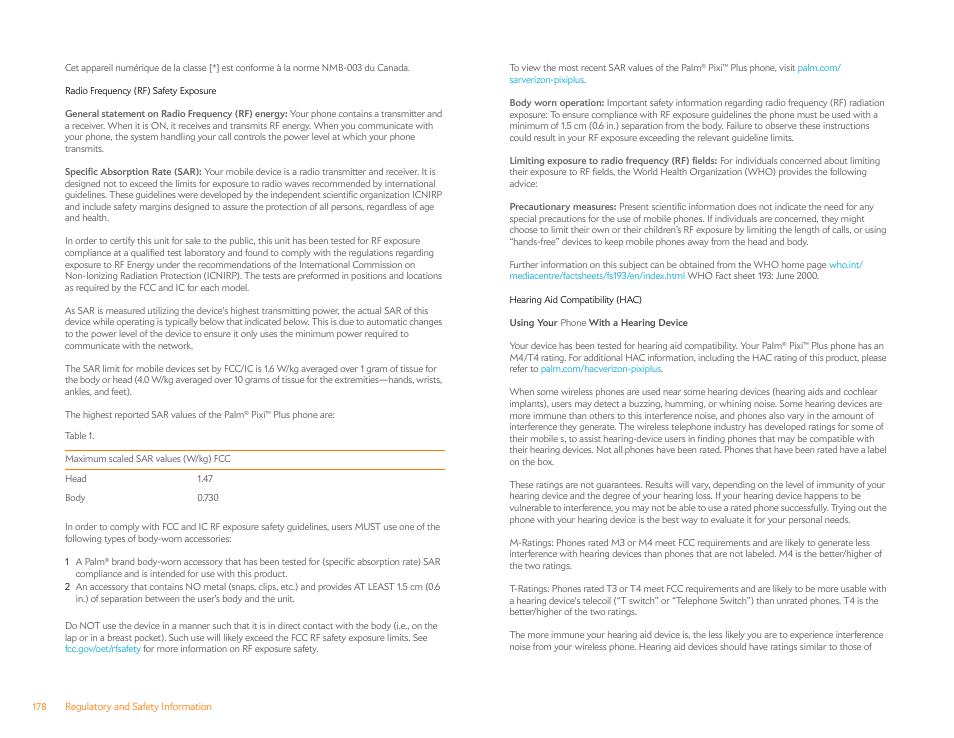 Palm Pixi Plus User Manual | Page 178 / 201