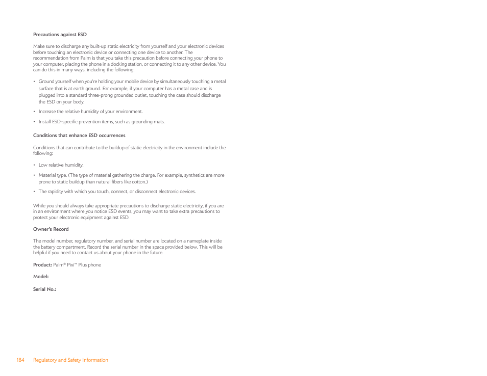 Palm Pixi Plus User Manual | Page 184 / 201