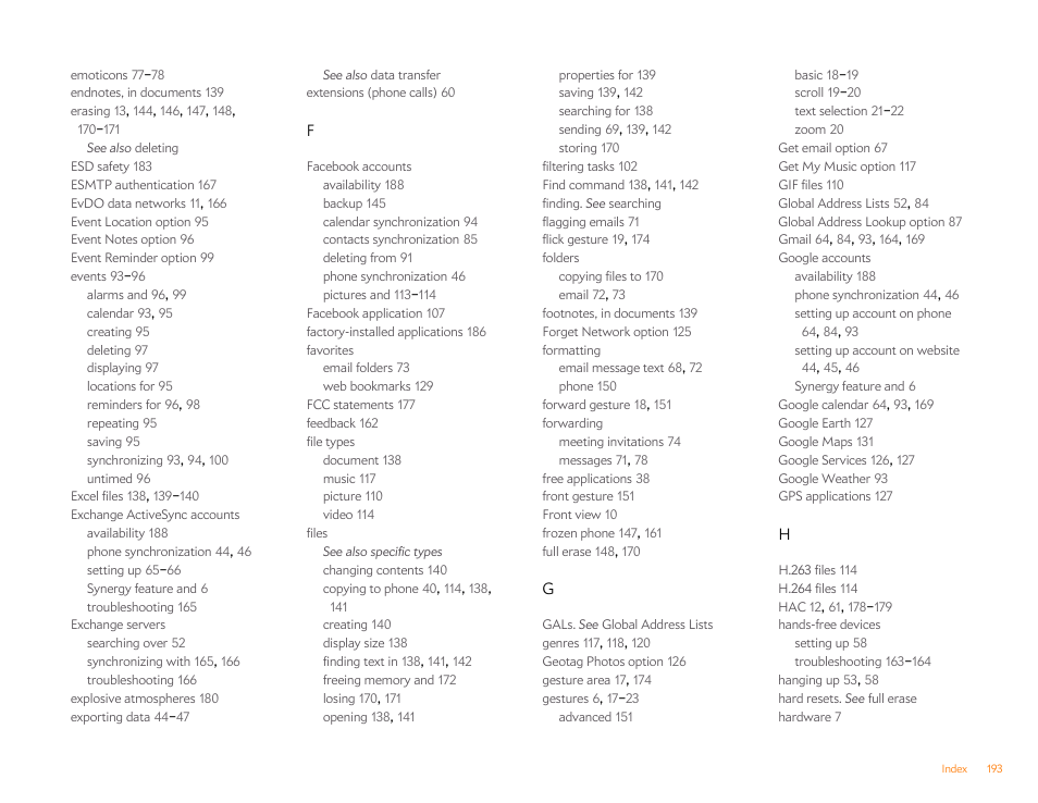 Palm Pixi Plus User Manual | Page 193 / 201