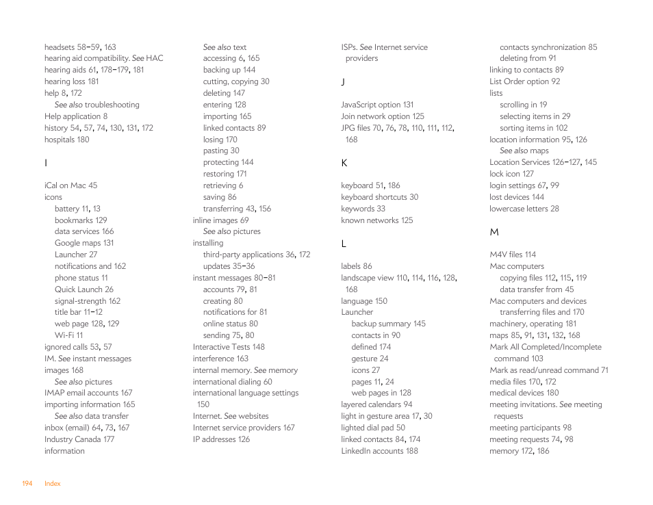 Palm Pixi Plus User Manual | Page 194 / 201